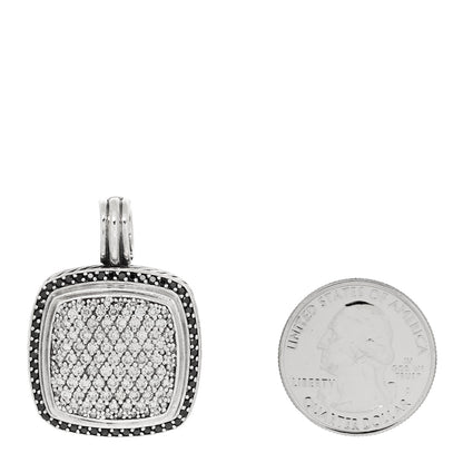 David Yurman Sterling Silver Black Diamond 18mm Albion Enhancer Pendant 2 of 5