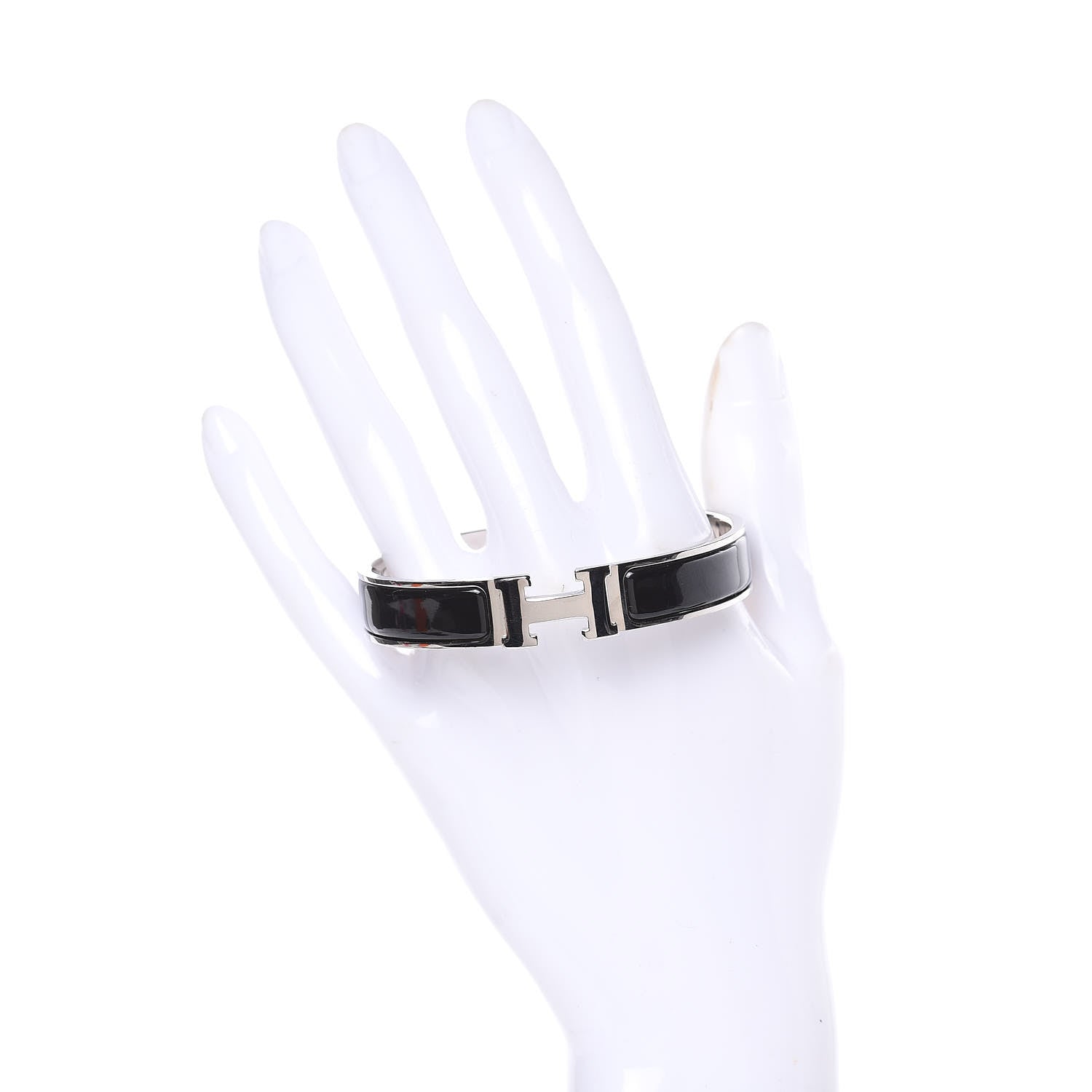 Hermes Enamel Narrow Clic Clac H Bracelet GM Black 2 of 6