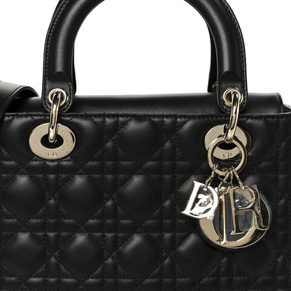 Christian Dior Lambskin Cannage Medium Lady Dior Black 8 of 10