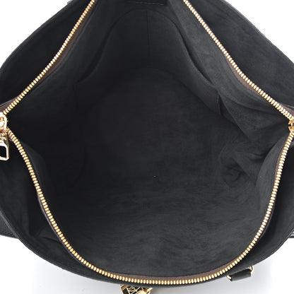 Louis Vuitton Monogram Flower Zipped Tote MM Black 4 of 9