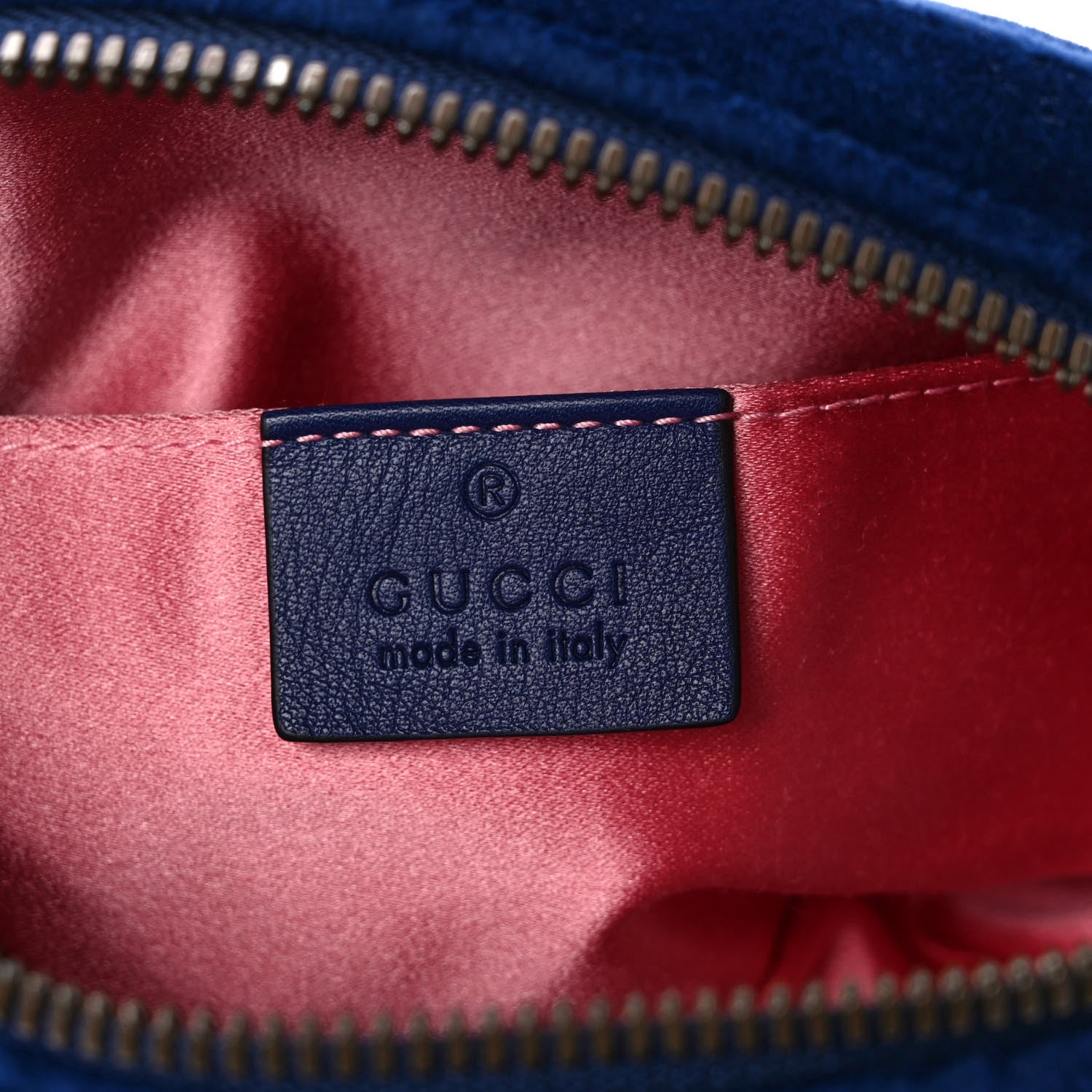 Gucci Velvet Matelasse GG Marmont Belt Bag 85 34 Cobalt Blue 6 of 9