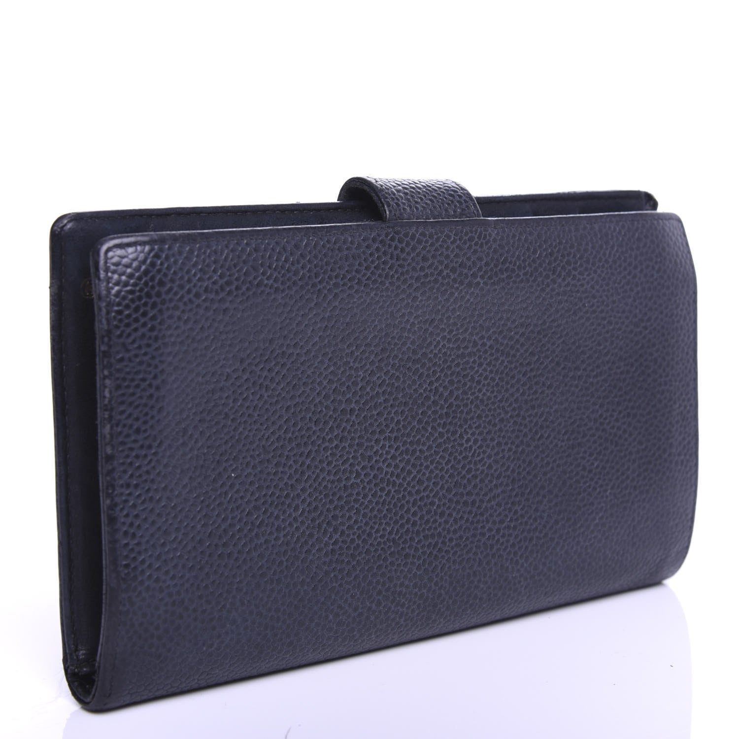 Chanel Caviar Timeless CC French Wallet Navy Blue 3 of 7