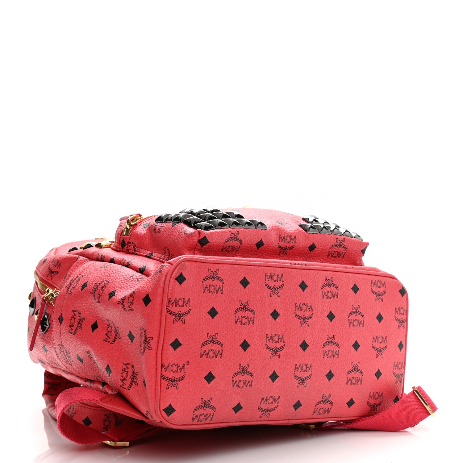 MCM Visetos Studded Medium Stark M Backpack Coral 3 of 9