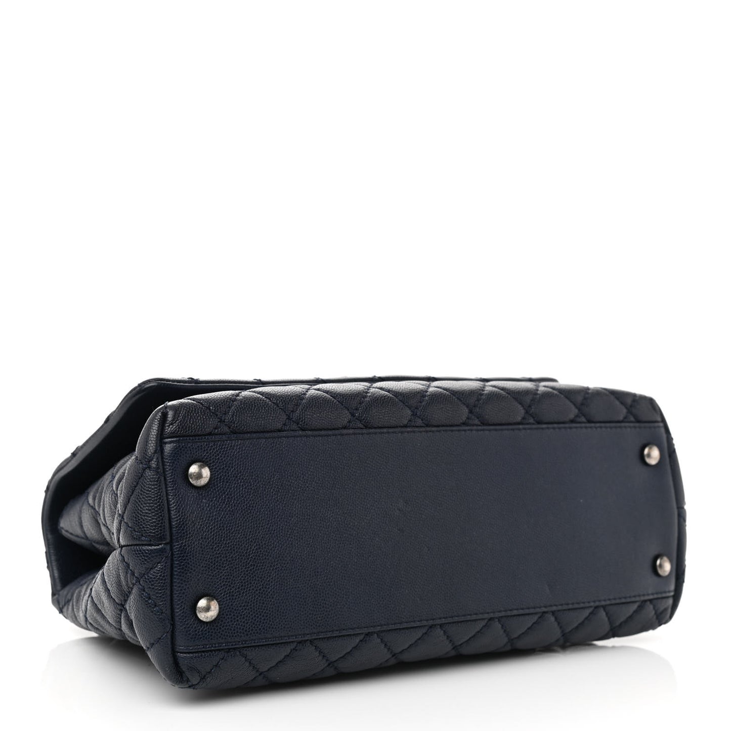 Caviar Quilted Small Coco Handle Flap Navy