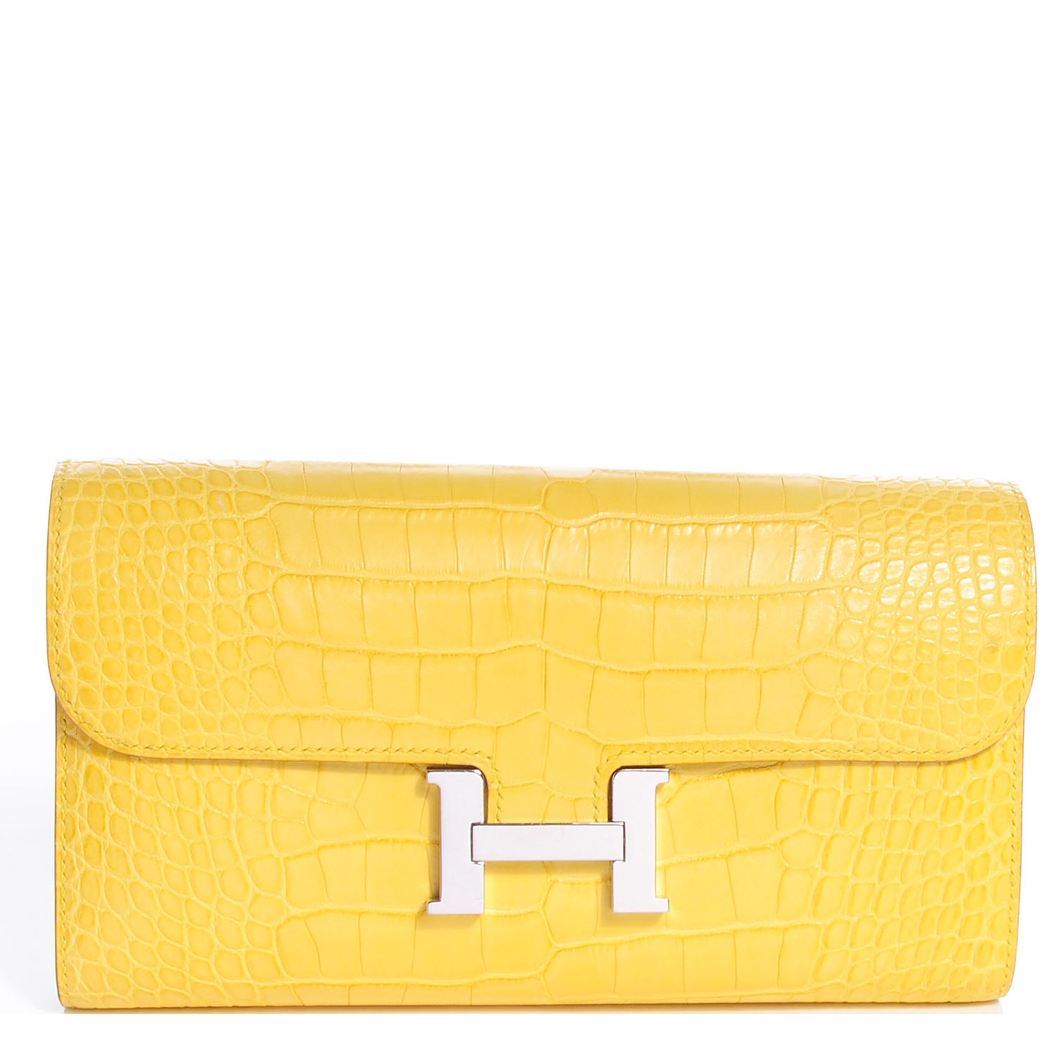 Hermes Matte Alligator Constance Wallet Mimosa 1 of 8
