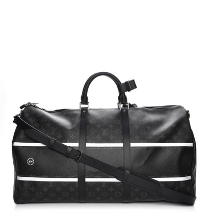 Louis Vuitton X FUJIWARA Monogram Eclipse Flash Fragment Keepall Bandouliere 55 1 of 7