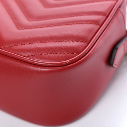 Gucci Calfskin Matelasse Small GG Marmont Chain Shoulder Bag Hibiscus Red 10 of 10
