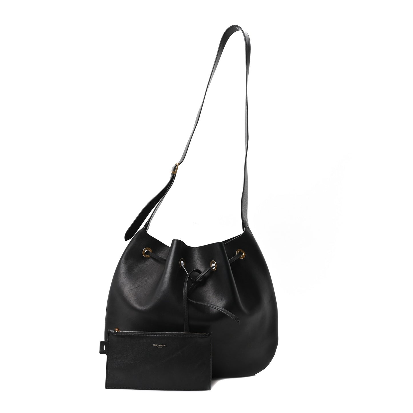 Smooth Calfskin Paris VII Large Flat Hobo Black