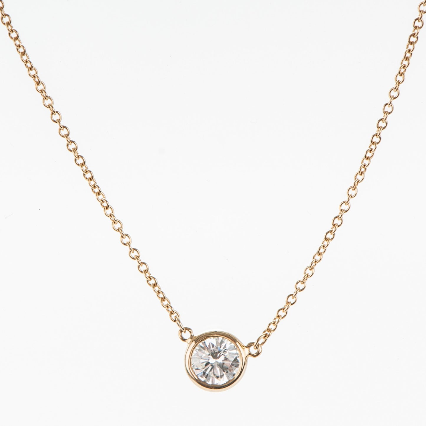 18K Yellow Gold Diamond .50ct Elsa Peretti Diamonds by the Yard Pendant Necklace