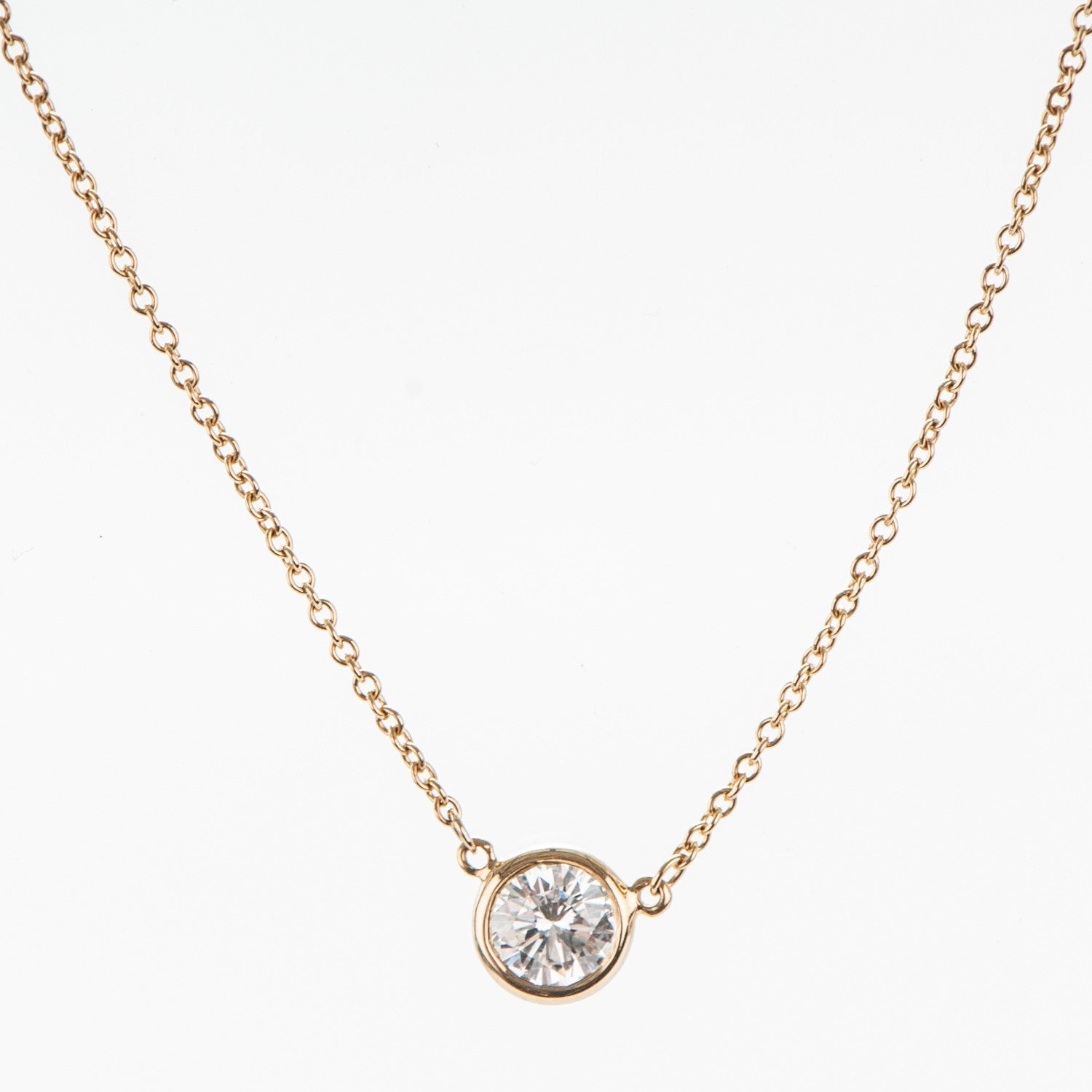 Tiffany 18K Yellow Gold Diamond .50ct Elsa Peretti Diamonds by the Yard Pendant Necklace 3 of 6