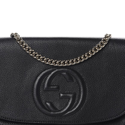 Gucci Pebbled Calfskin Medium Soho Flap Crossbody Black 10 of 10