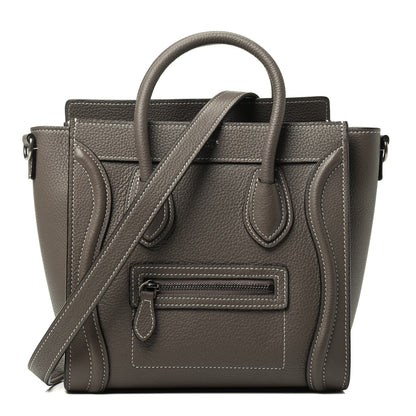 Celine Drummed Calfskin Nano Luggage Souris 1 of 3