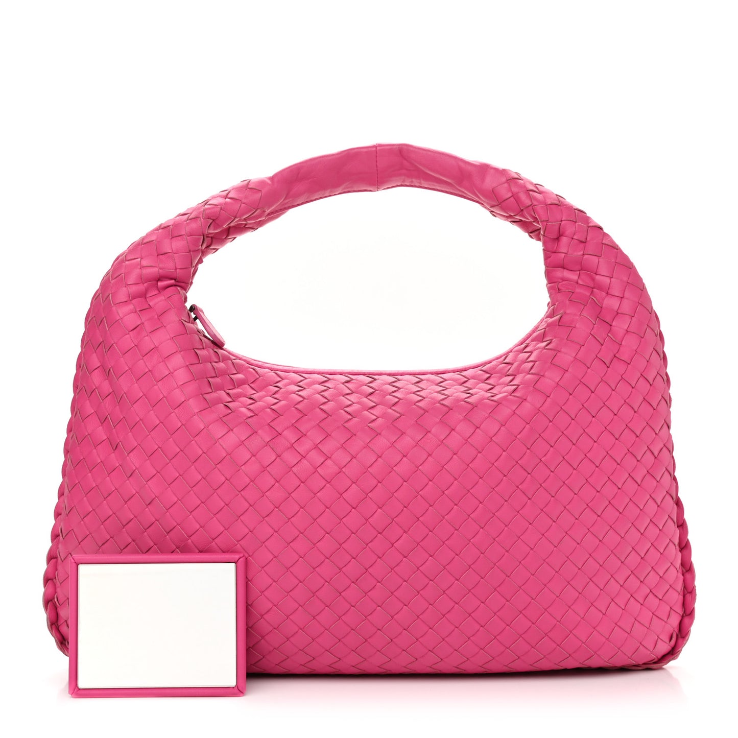 Nappa Intrecciato Medium Veneta Hobo Fuchsia