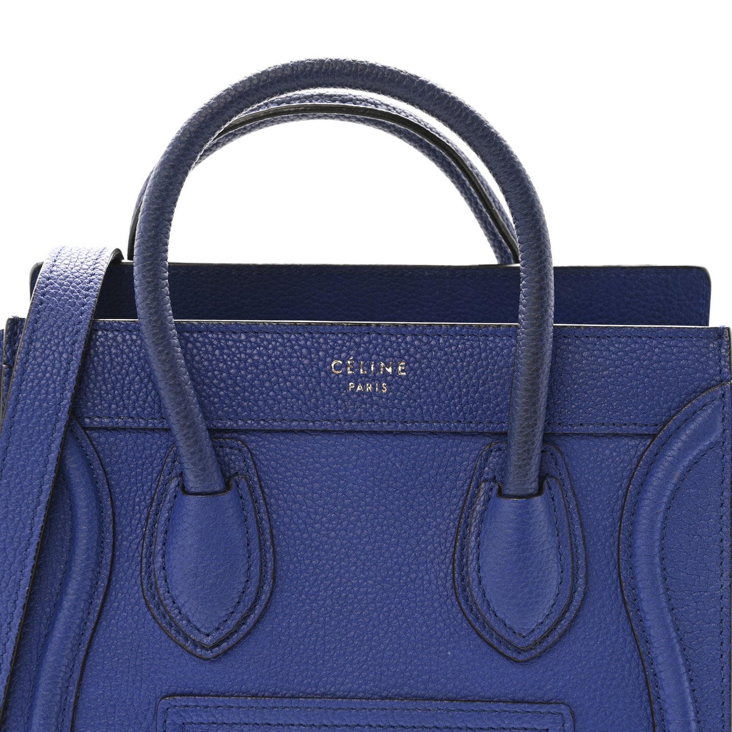 Drummed Calfskin Nano Luggage Indigo