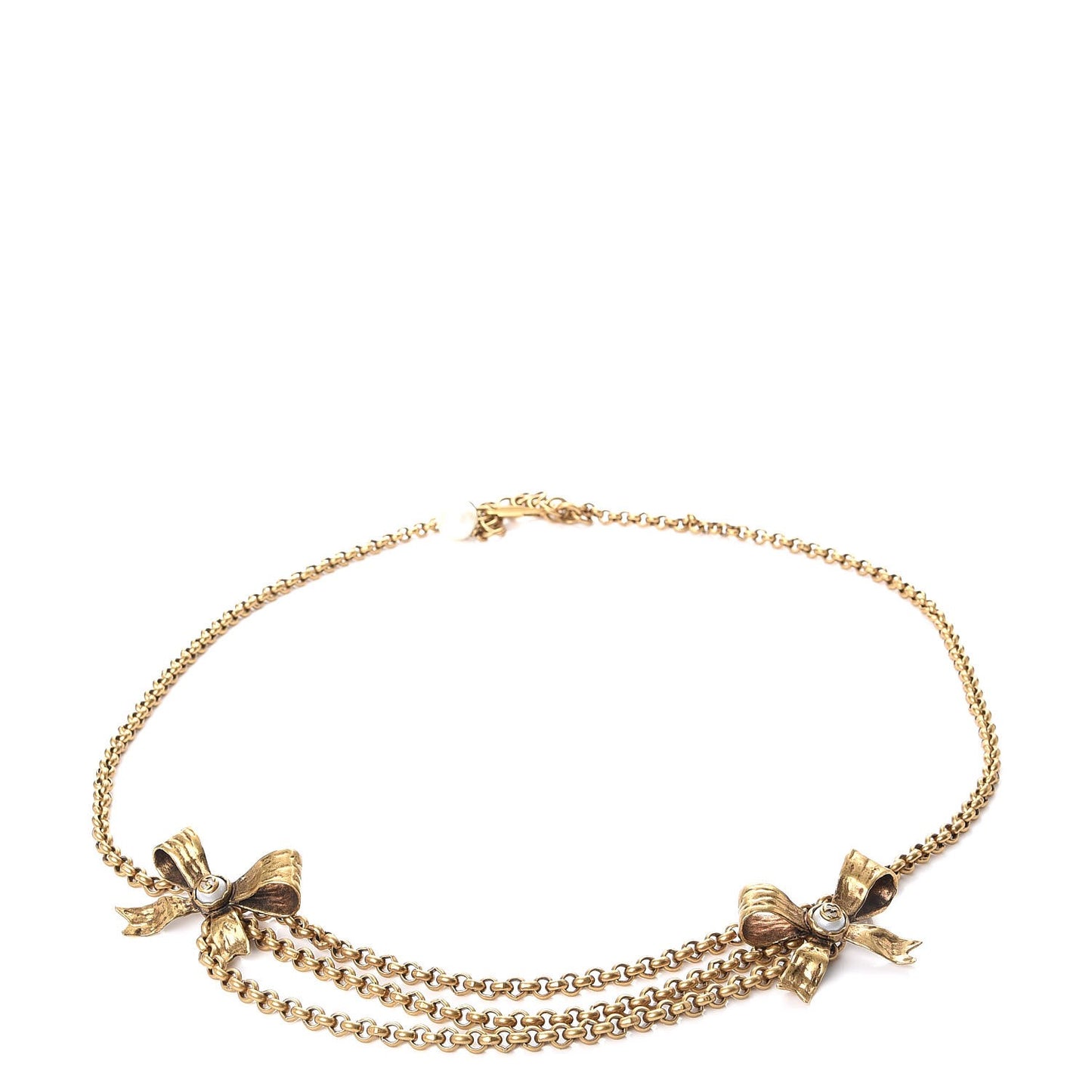 Chain GG Bow Belt Antique Gold