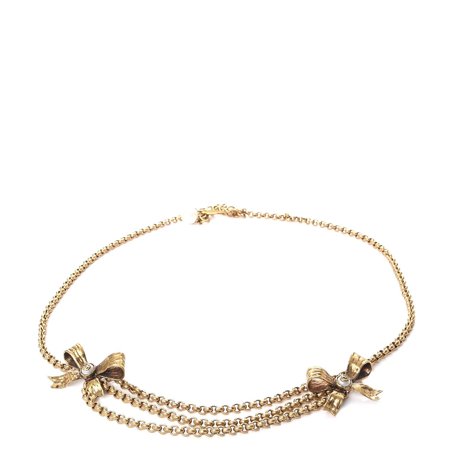 Gucci Chain GG Bow Belt Antique Gold 4 of 6