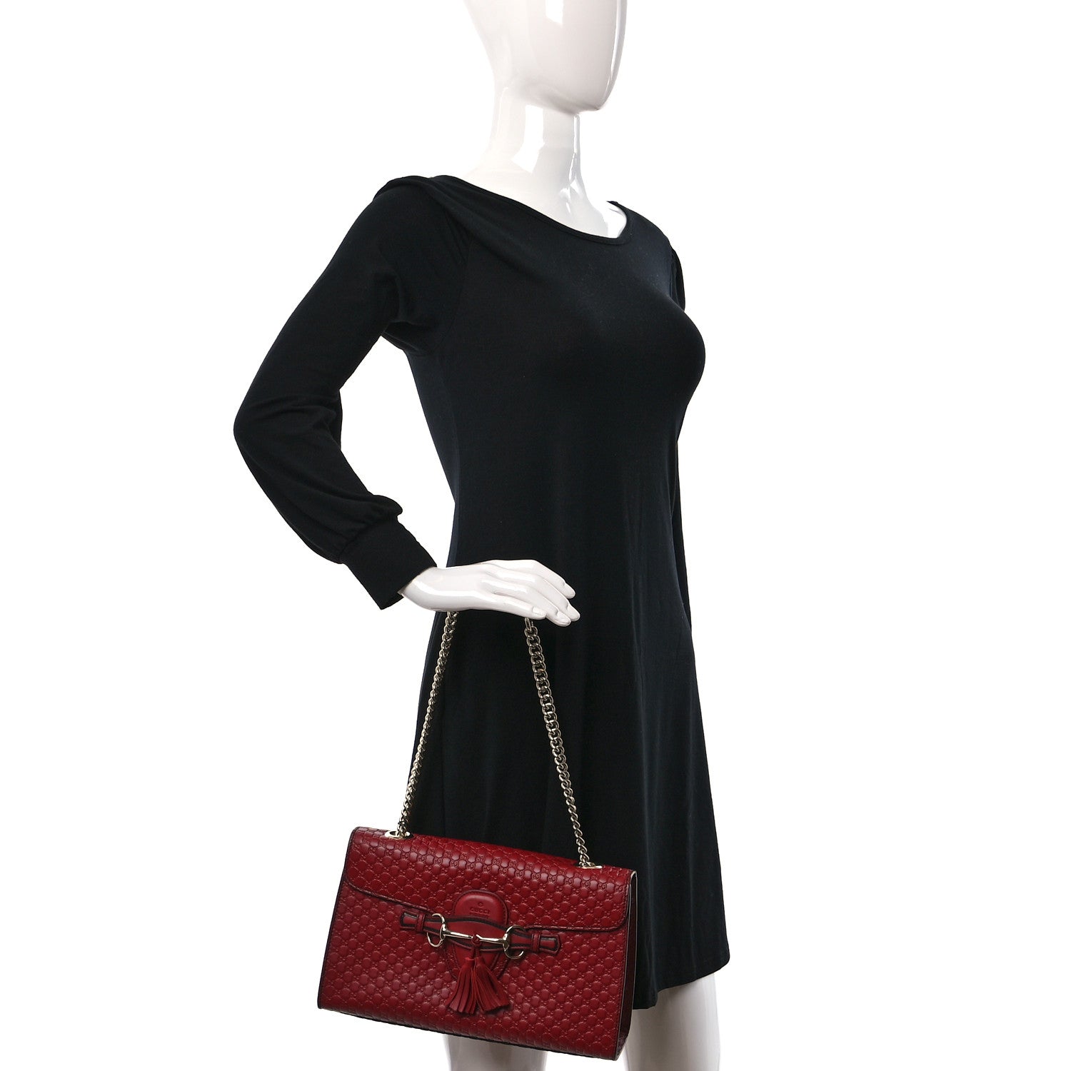 Gucci Microguccissima Medium Emily Chain Shoulder Bag Red 2 of 9