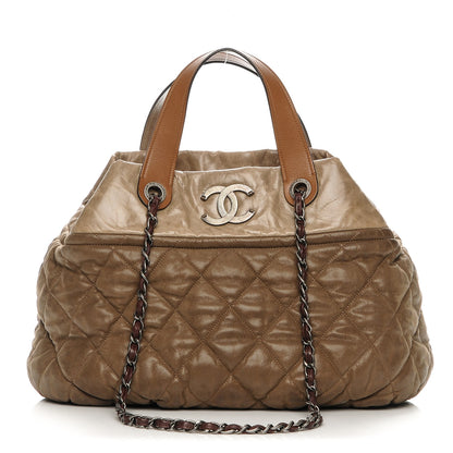 Chanel Iridescent Calfskin Quilted Large In The Mix Tote Khaki 10 of 16