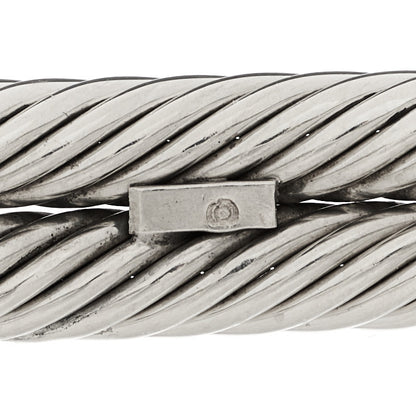 David Yurman Sterling Silver 14K Yellow Gold Peridot Heart Double Cable Cuff Bracelet 4 of 4