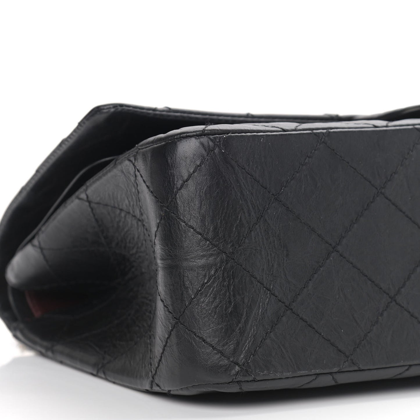 Aged Calfskin Quilted 2.55 Reissue 227 Flap Black