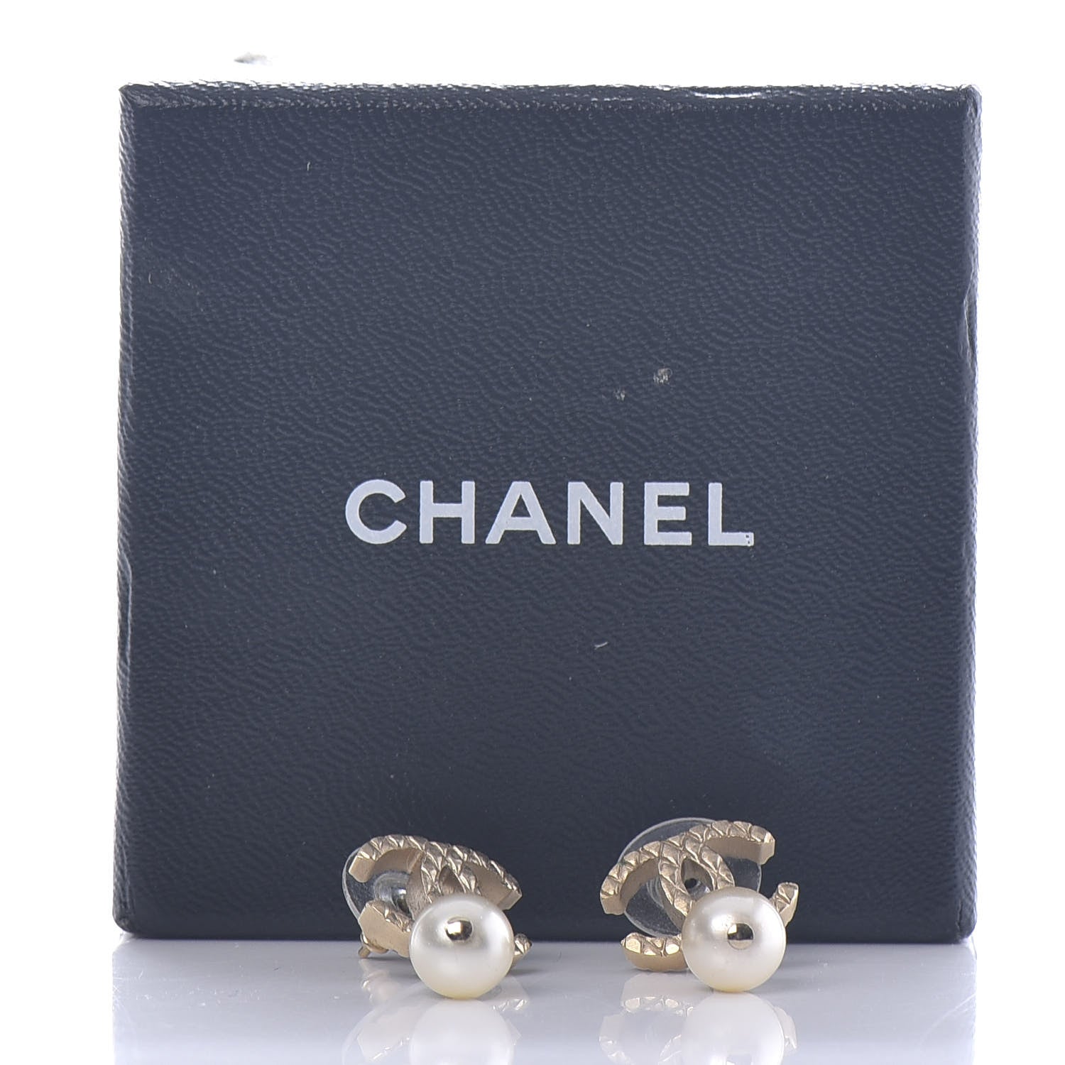 Chanel Pearl Quilted CC Drop Earrings Silver 5 of 5
