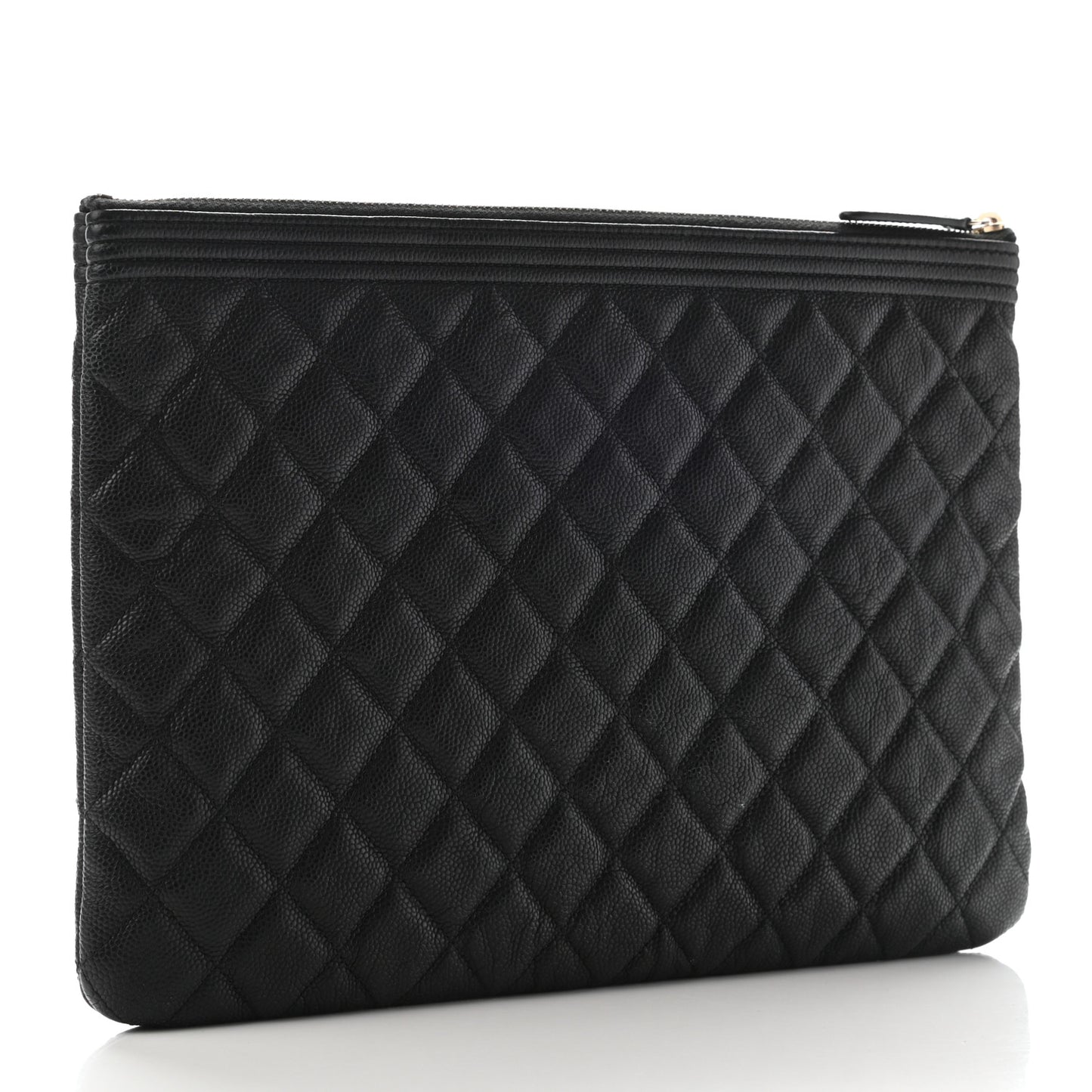 Caviar Quilted Medium Boy Cosmetic Case Black