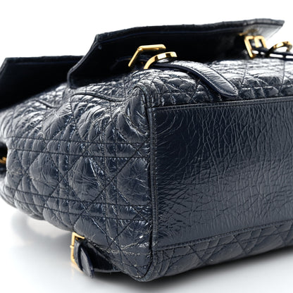 Christian Dior Ceramic Effect Deerskin Cannage Large Stardust Backpack Navy Blue 8 of 10