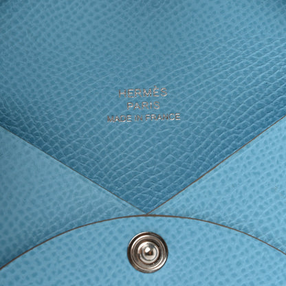 Hermes Epsom Calvi Card Case Celeste 6 of 6