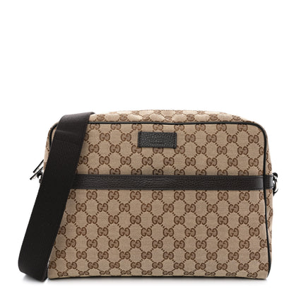 Gucci Monogram Dollar Calfskin Large Camera Case Beige Ebony Testa di Moro Marrone Scuro 1 of 9