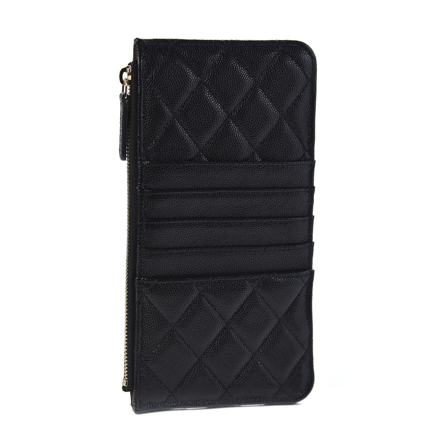 Chanel Caviar Quilted Classic Flat Wallet Pouch Black 2 of 9