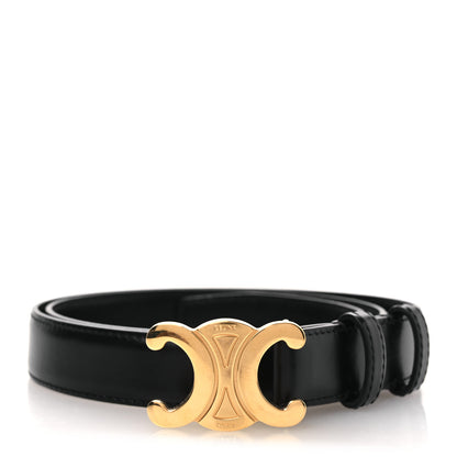 Celine Box Calfskin Medium 25mm Triomphe Belt 90 36 Black 1 of 8