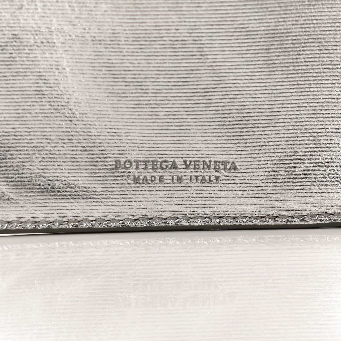 Metallic Grosgrain Intrecciato Continental Wallet Silver