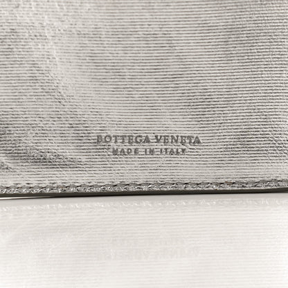 Bottega Veneta Metallic Grosgrain Intrecciato Continental Wallet Silver 7 of 12