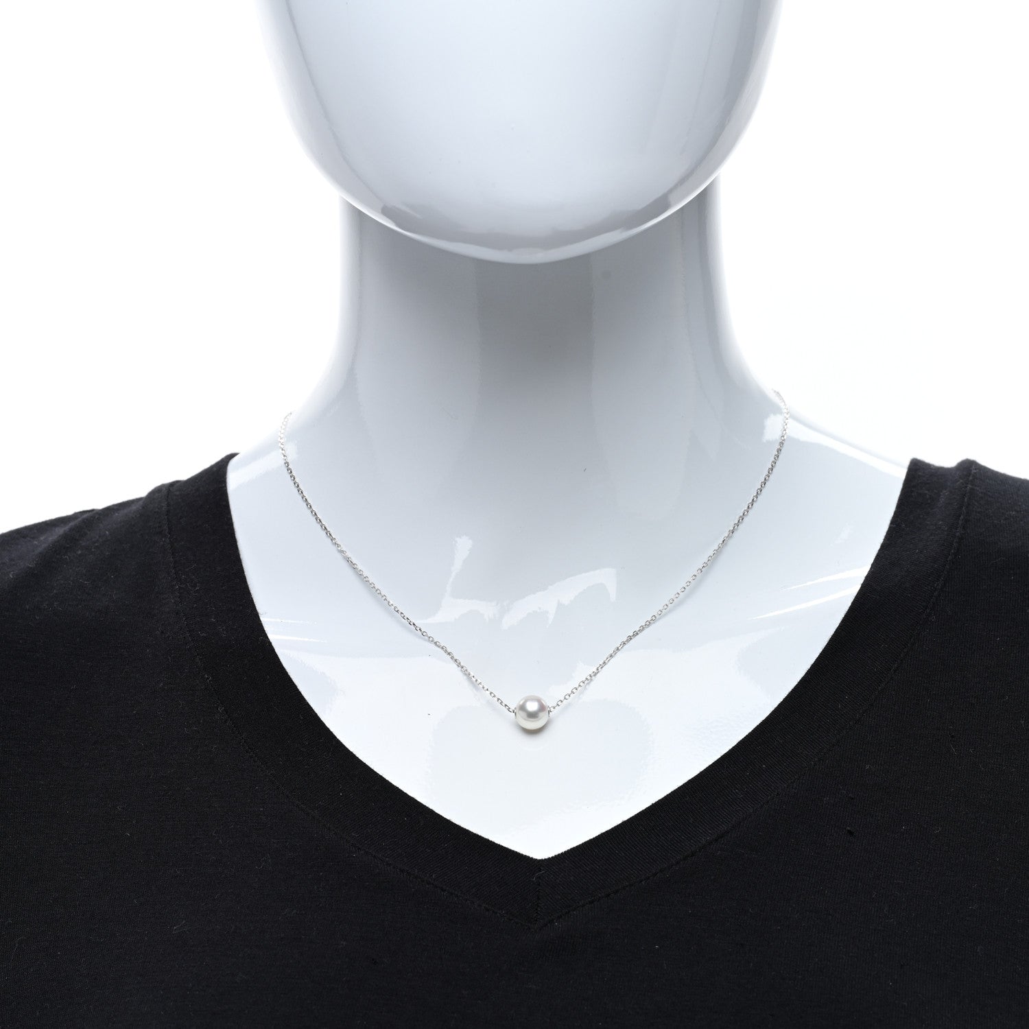 Mikimoto 18K White Gold Akoya Pearl 8-8.5mm Single Pendant Necklace 3 of 5