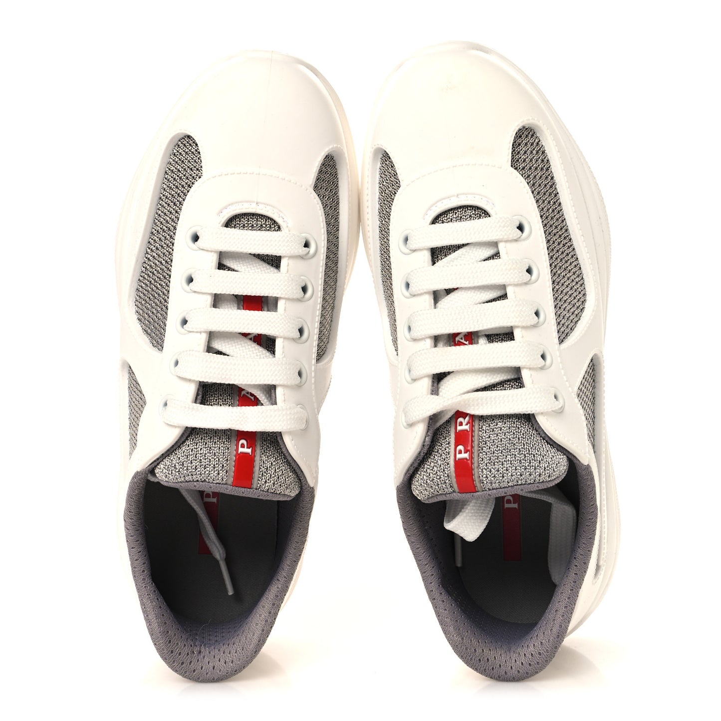 Soft Rubber Mesh Womens America's Cup Sneakers 35 White Argento