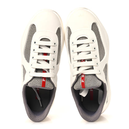 Prada Soft Rubber Mesh Womens America's Cup Sneakers 35 White Argento 2 of 9