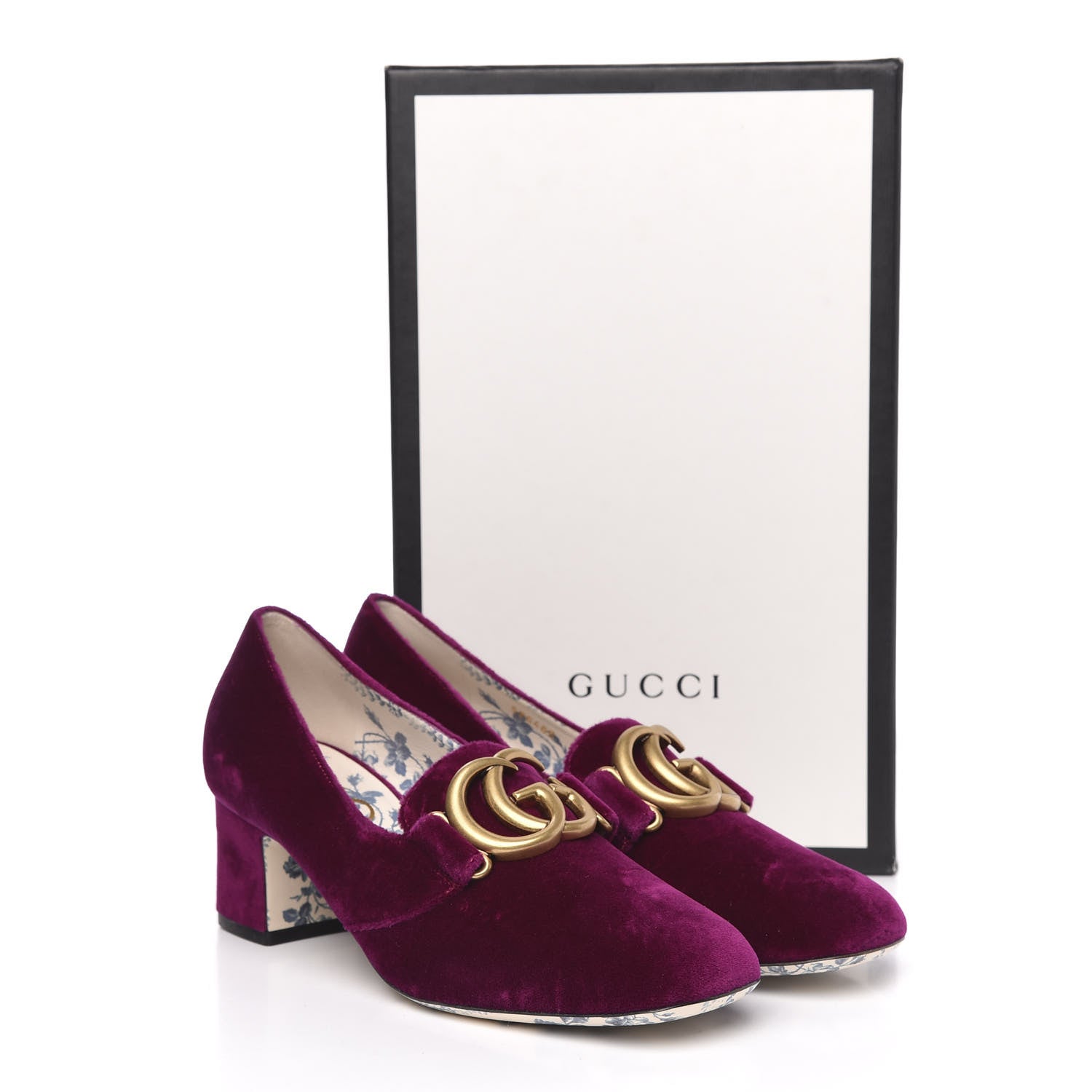 Gucci Softy Velvet GG Victoire 55mm Loafer Pumps 37 Fucsia 9 of 9