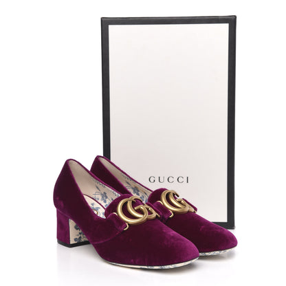 Gucci Softy Velvet GG Victoire 55mm Loafer Pumps 37 Fucsia 9 of 9