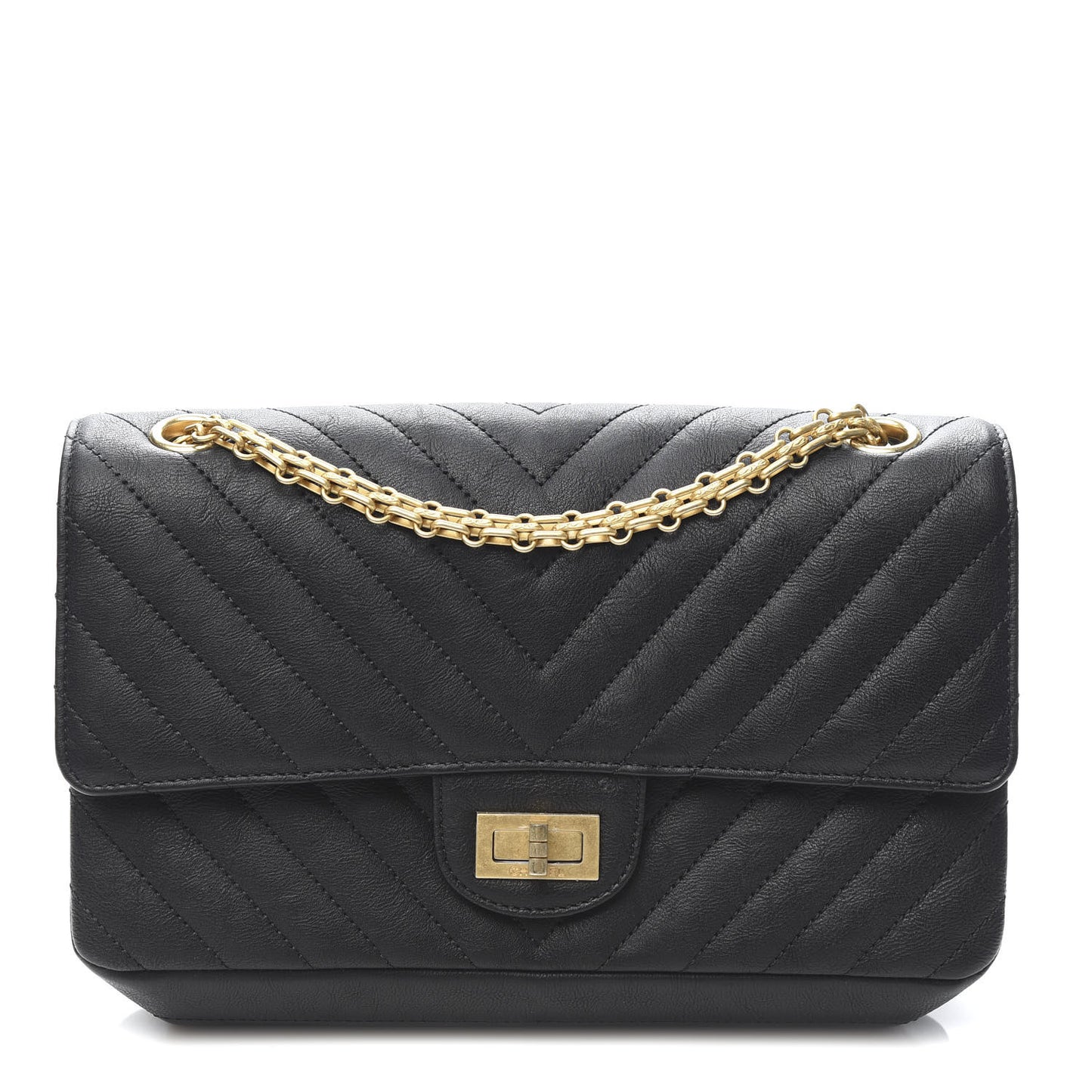 Sheepskin Chevron Quilted 2.55 Reissue 225 Flap Black