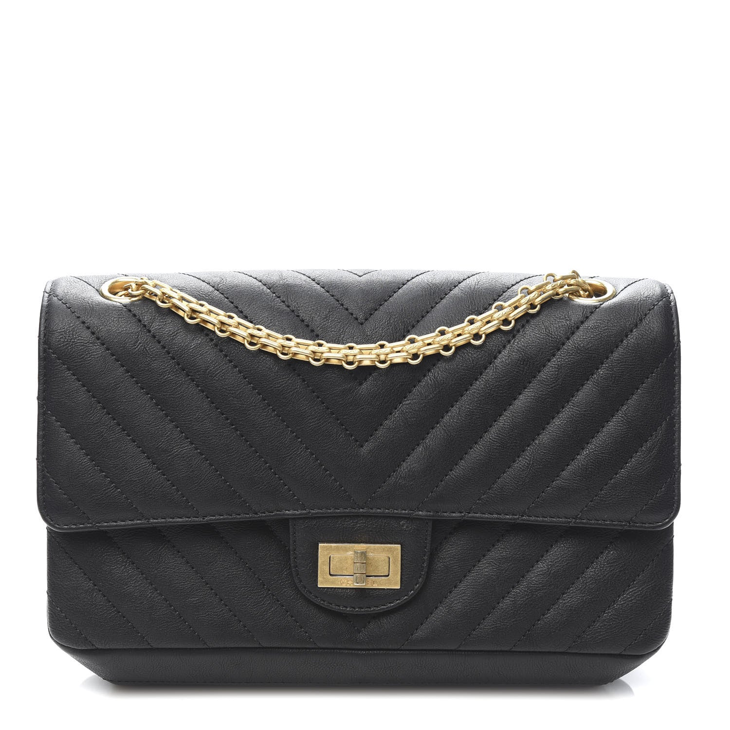 Chanel Sheepskin Chevron Quilted 2.55 Reissue 225 Flap Black 1 of 11