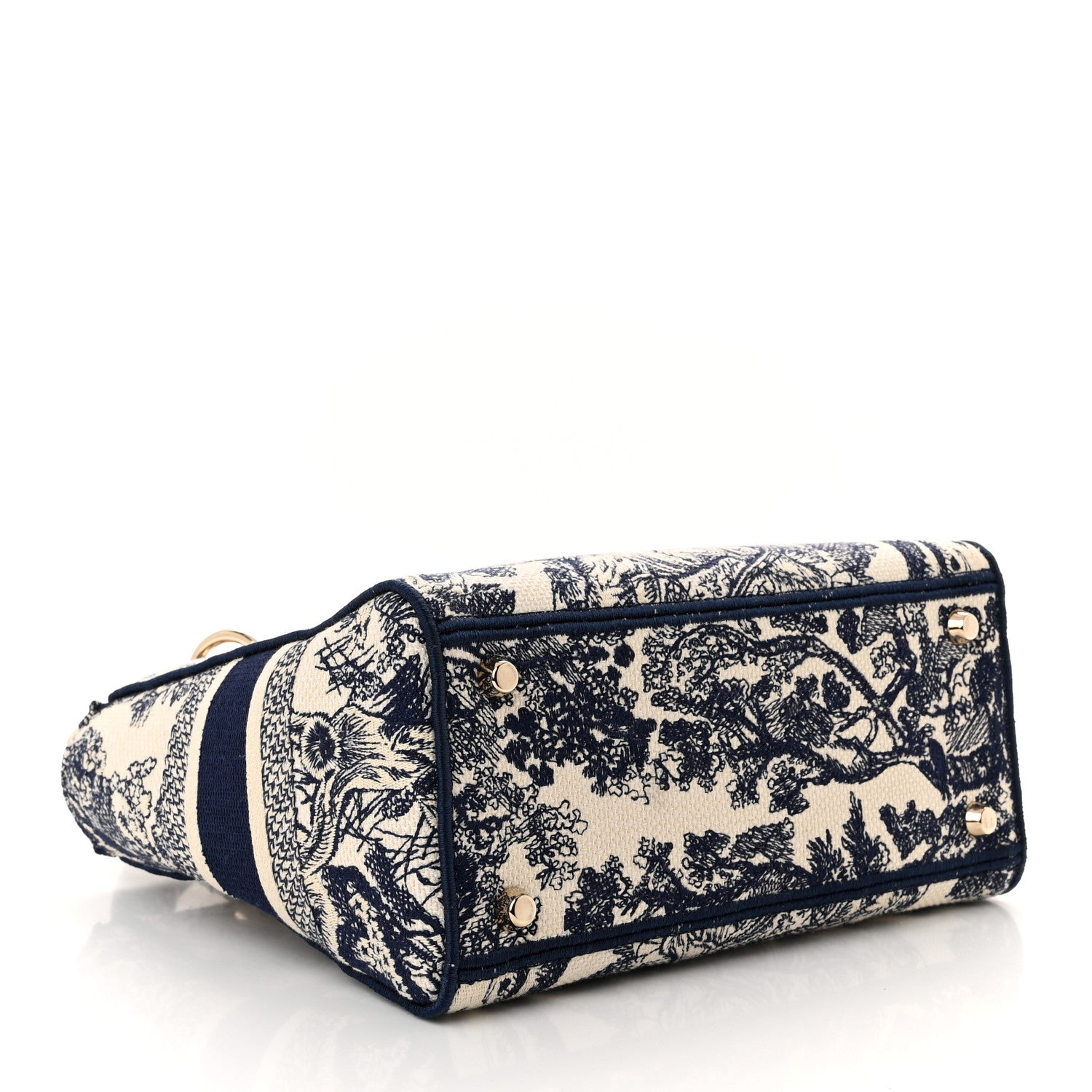 Christian Dior Toile de Jouy Embroidered Medium Lady D-Lite Navy 4 of 10