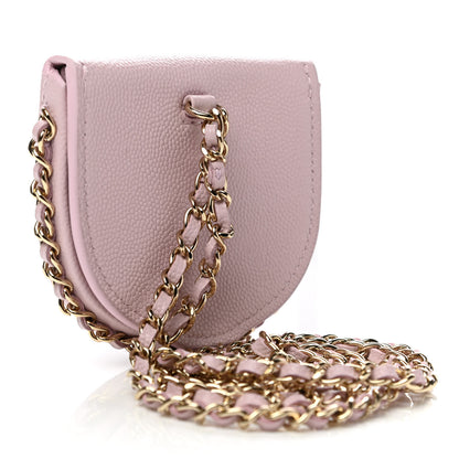 Chanel Caviar Quilted Tray Coin Purse With Chain Pink 2 of 7