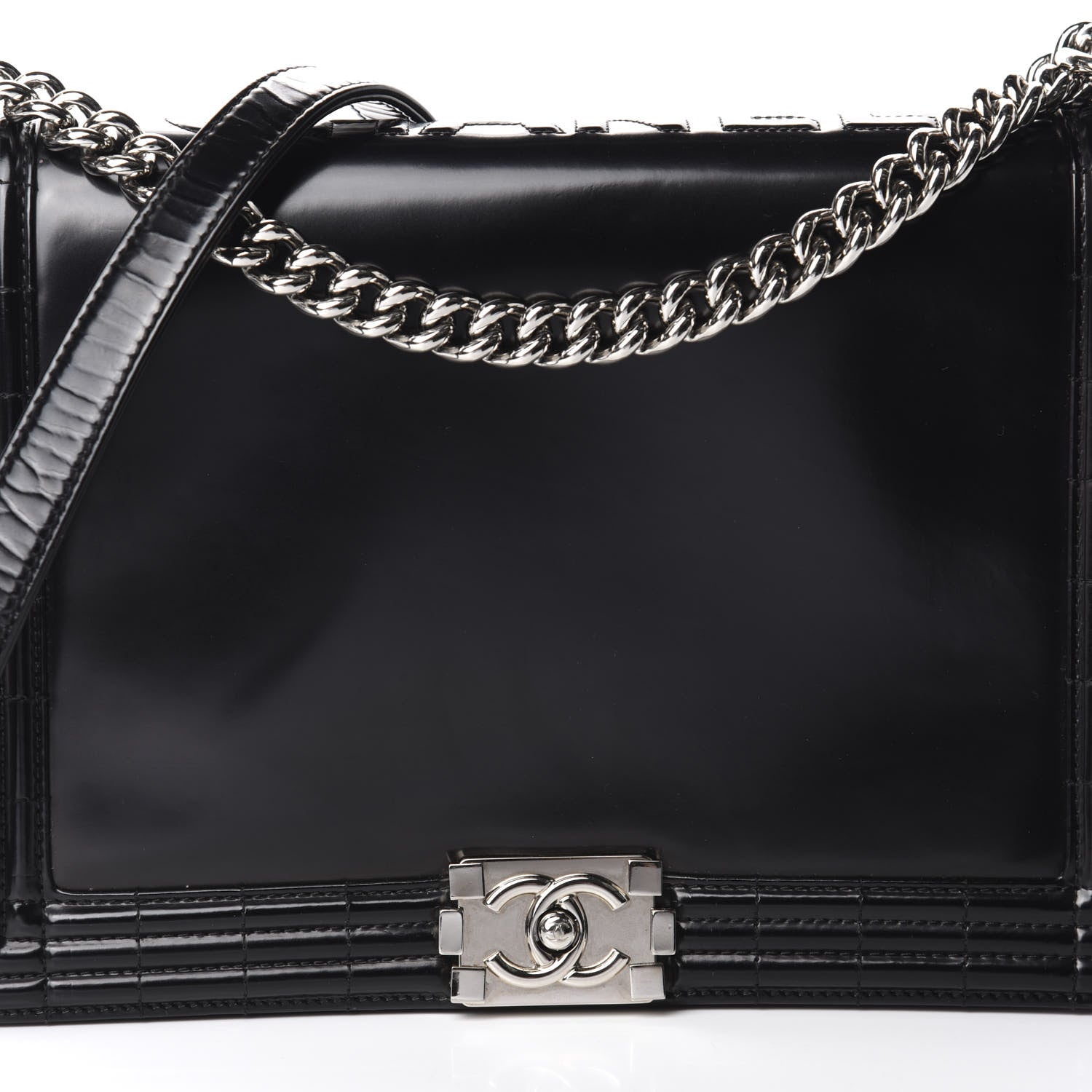 Chanel Glazed Calfskin Large Boy Flap Black 12 of 12