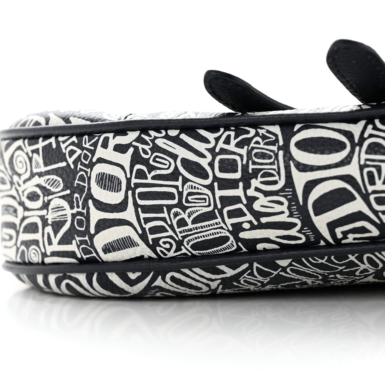 Christian Dior X SHAWN STUSSY Grained Calfskin Printed Mens Saddle Bag Navy Blue 10 of 18