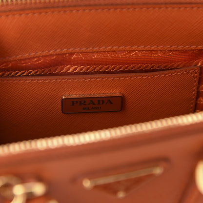 Prada Saffiano Lux Micro Galleria Double Zip Tote Papaya 9 of 12