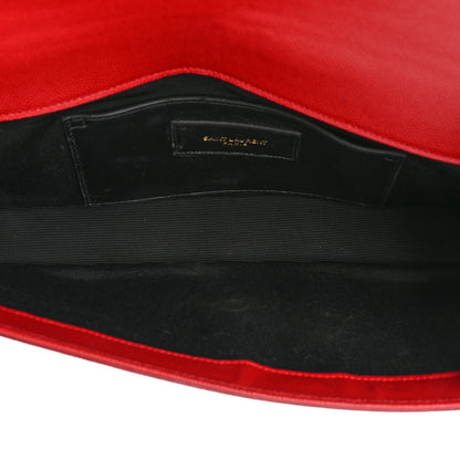 Saint Laurent Calfskin Monogram Cassandre Clutch Rouge Orient 5 of 20