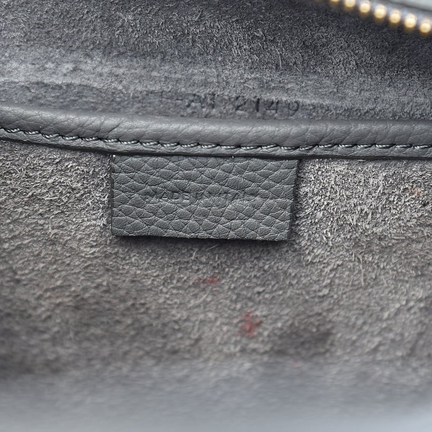 Baby Drummed Calfskin Nano Luggage Kohl