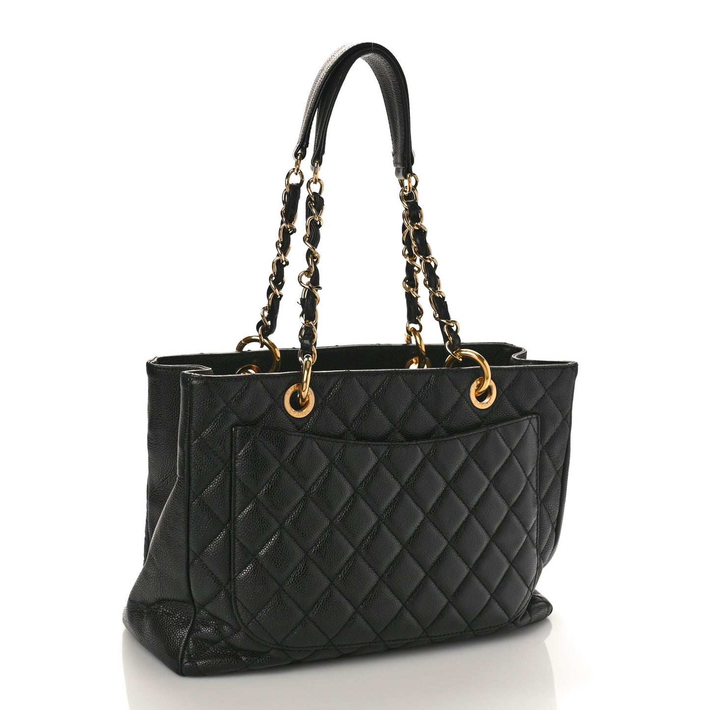 Caviar Quilted Grand Shopping Tote GST Black