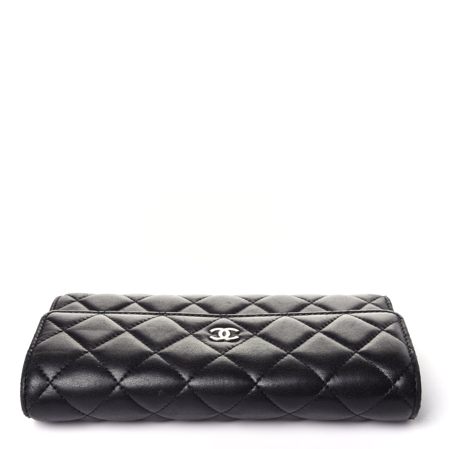 Chanel Lambskin Quilted Large Gusset Flap Wallet Black 11 of 12