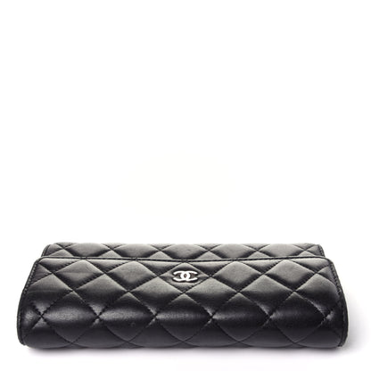 Chanel Lambskin Quilted Large Gusset Flap Wallet Black 11 of 12